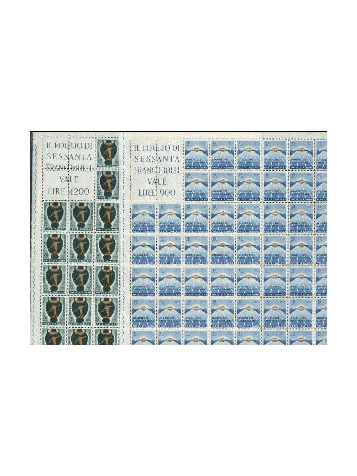 ITALY 1963 Mediterranean Games 2 full sheets MNH**