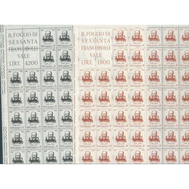 ITALIA 1964 Galileo Galilei 2 fogli interi MNH**