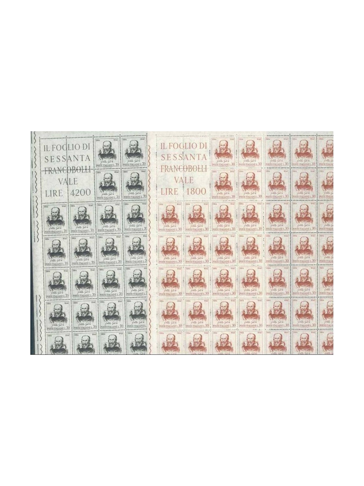 ITALY 1964 Galileo Galilei 2 full sheets MNH**
