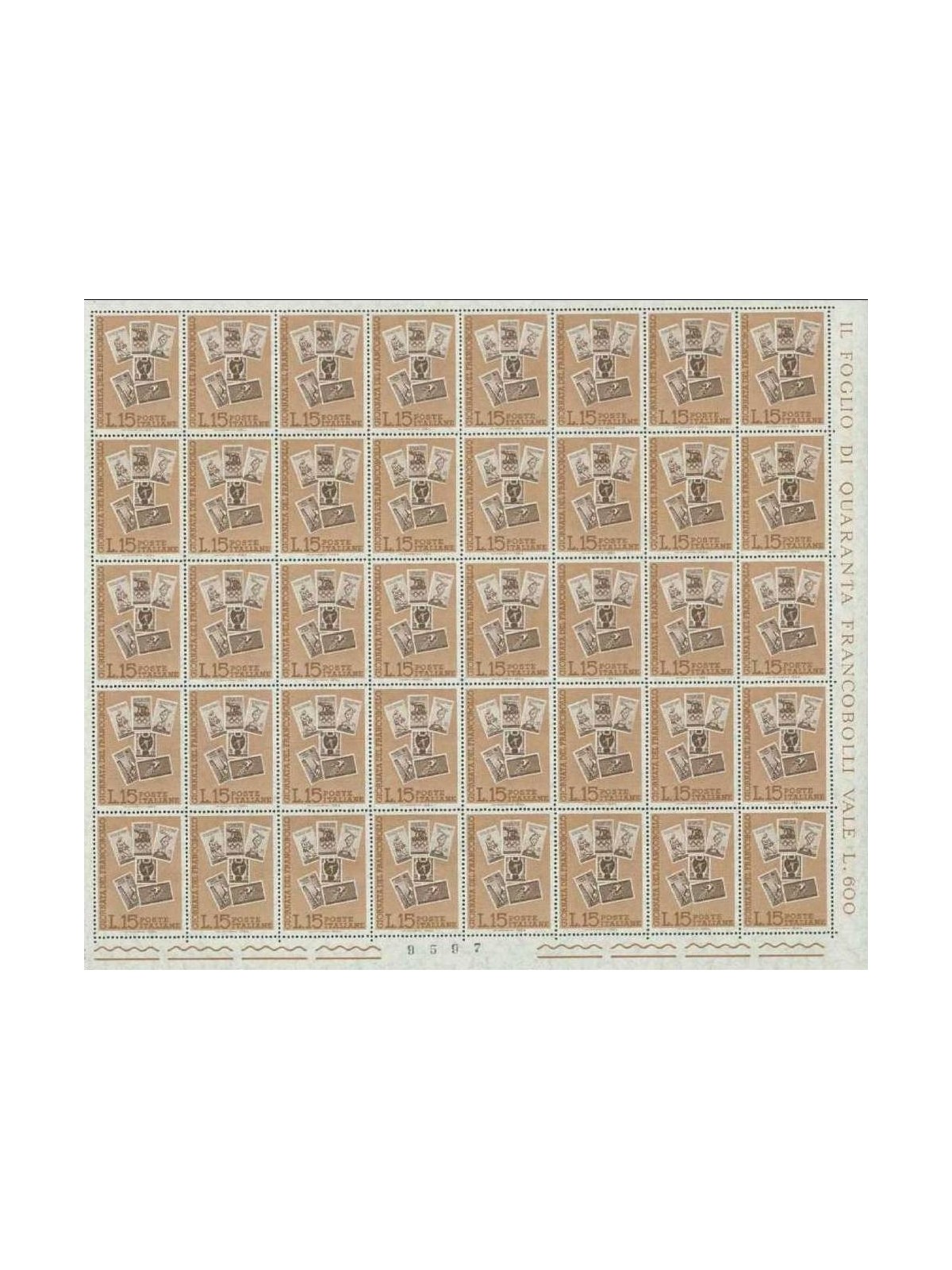 ITALY 1964 Stamp Day 1 full sheet MNH**