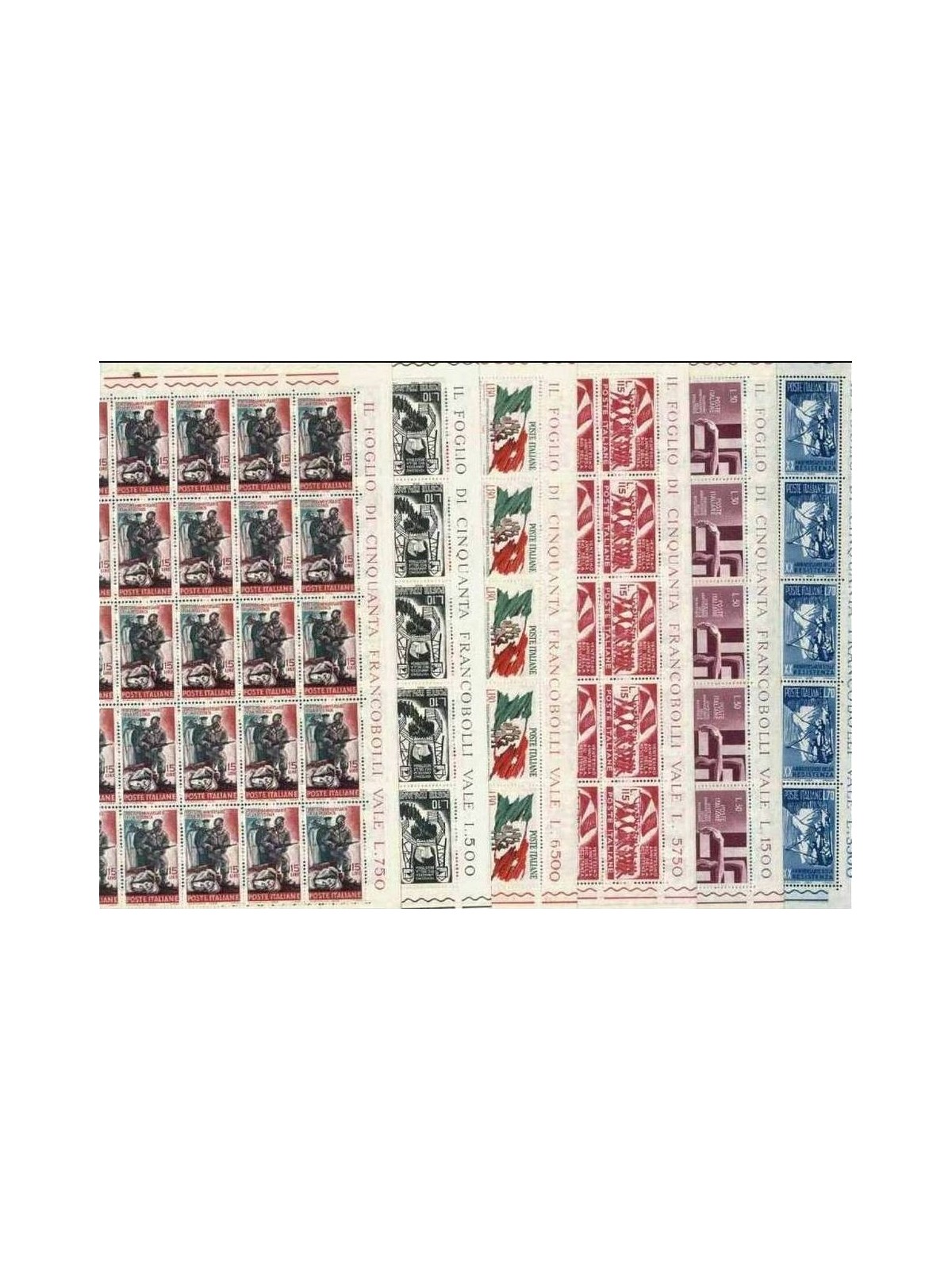 ITALY 1965 Anniversary of the Resistance 6 full sheets MNH**