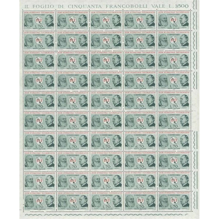 ITALY 1965 ITU Centenary 1 full sheet MNH**