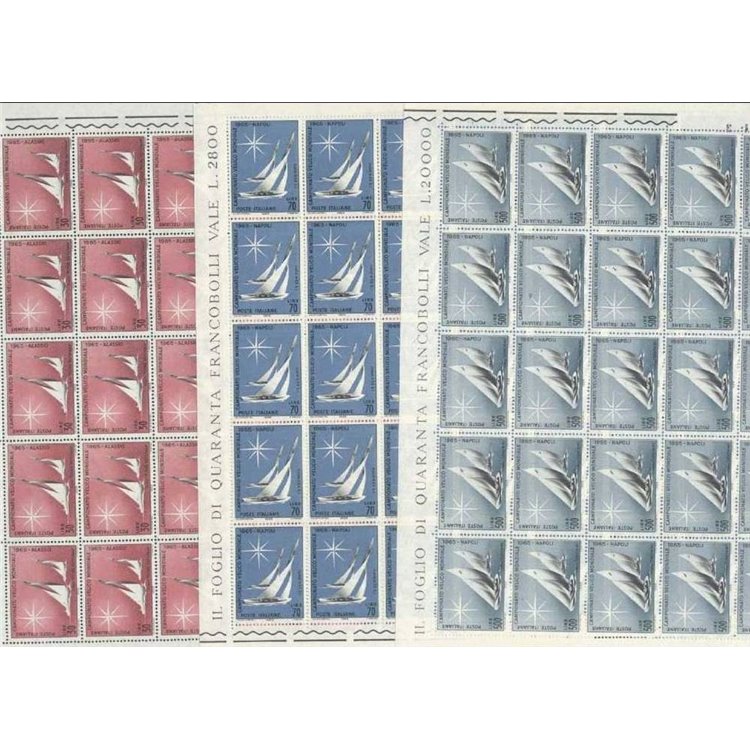ITALY 1965 World Sailing Championship 3 full sheets MNH**