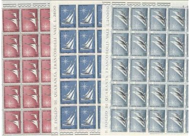ITALY 1965 World Sailing Championship 3 full sheets MNH**