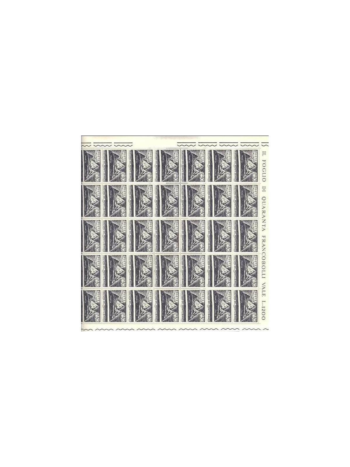 ITALY 1965 Mont Blanc Tunnel 1 full sheet MNH**