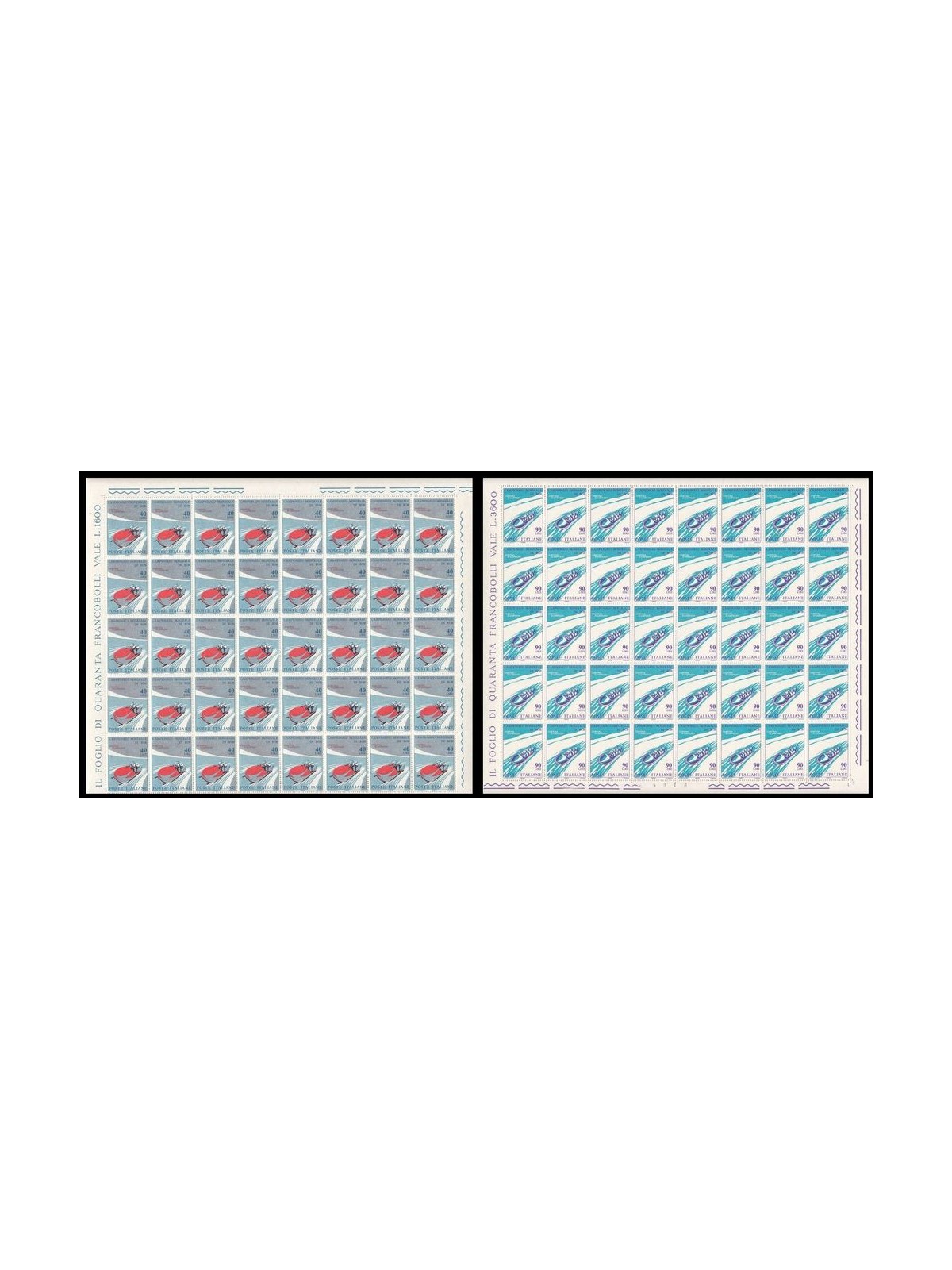 ITALY 1966 World Bobsleigh Championships 2 full sheets MNH**