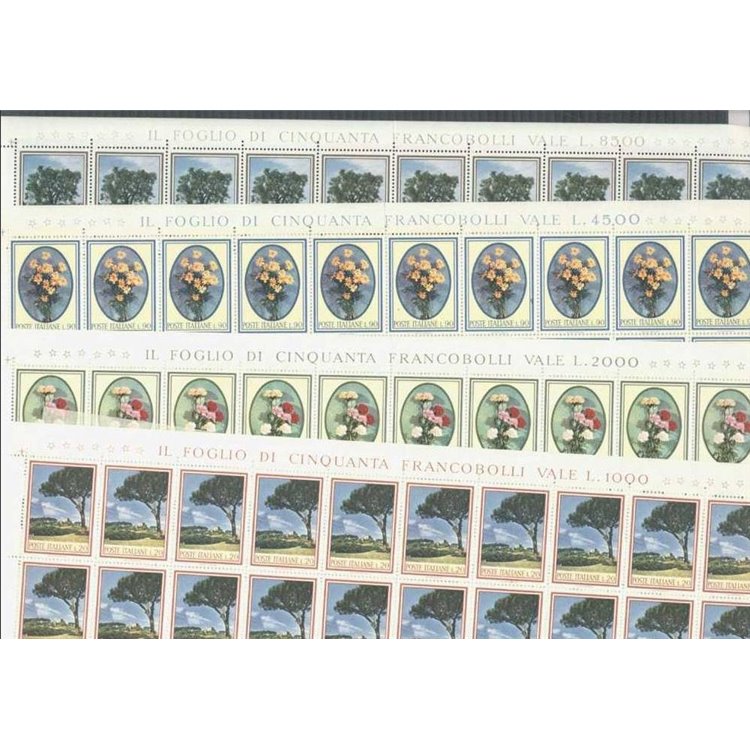 ITALY 1966 Flora 4 full sheets MNH**