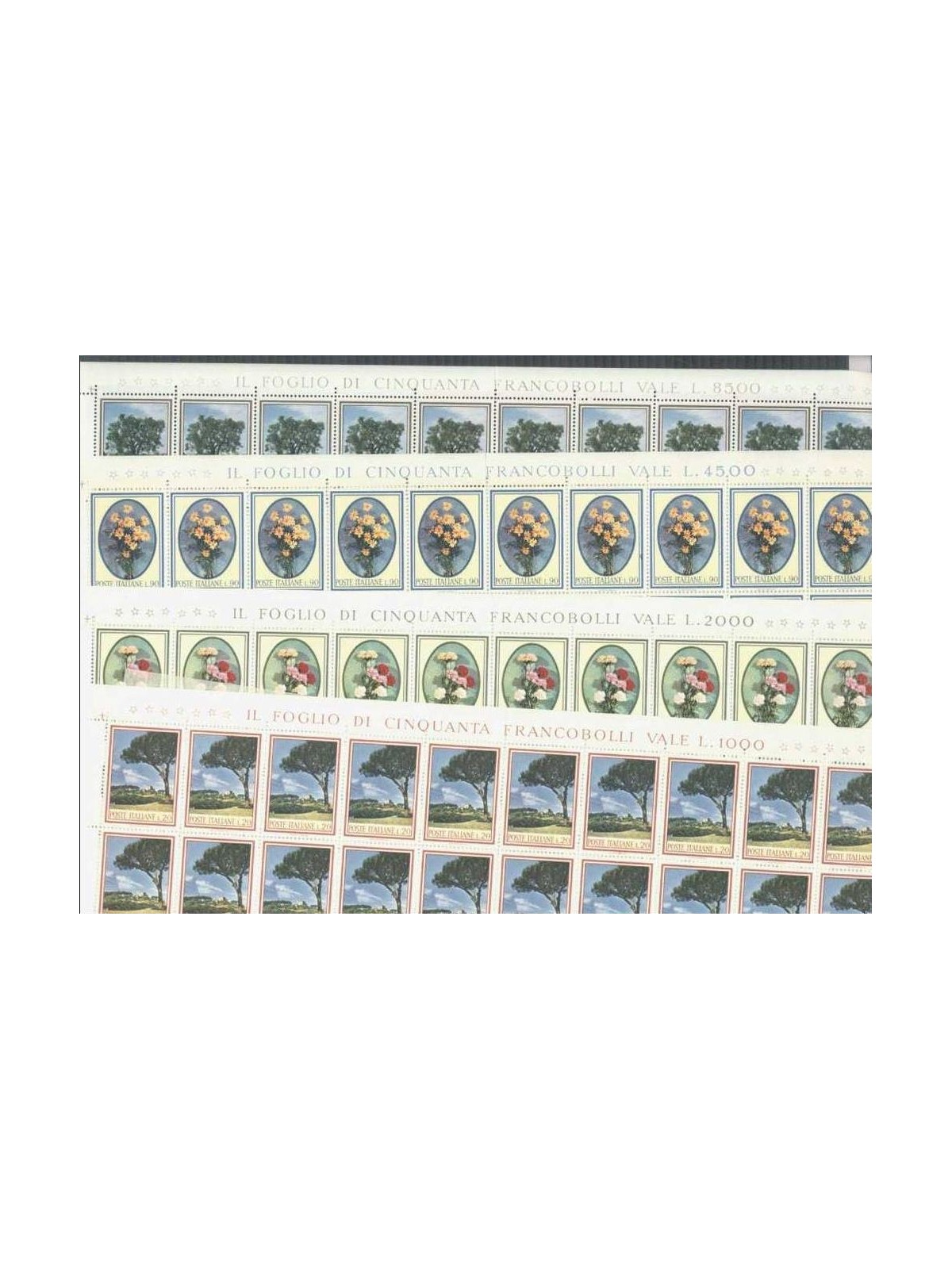 ITALY 1966 Flora 4 full sheets MNH**