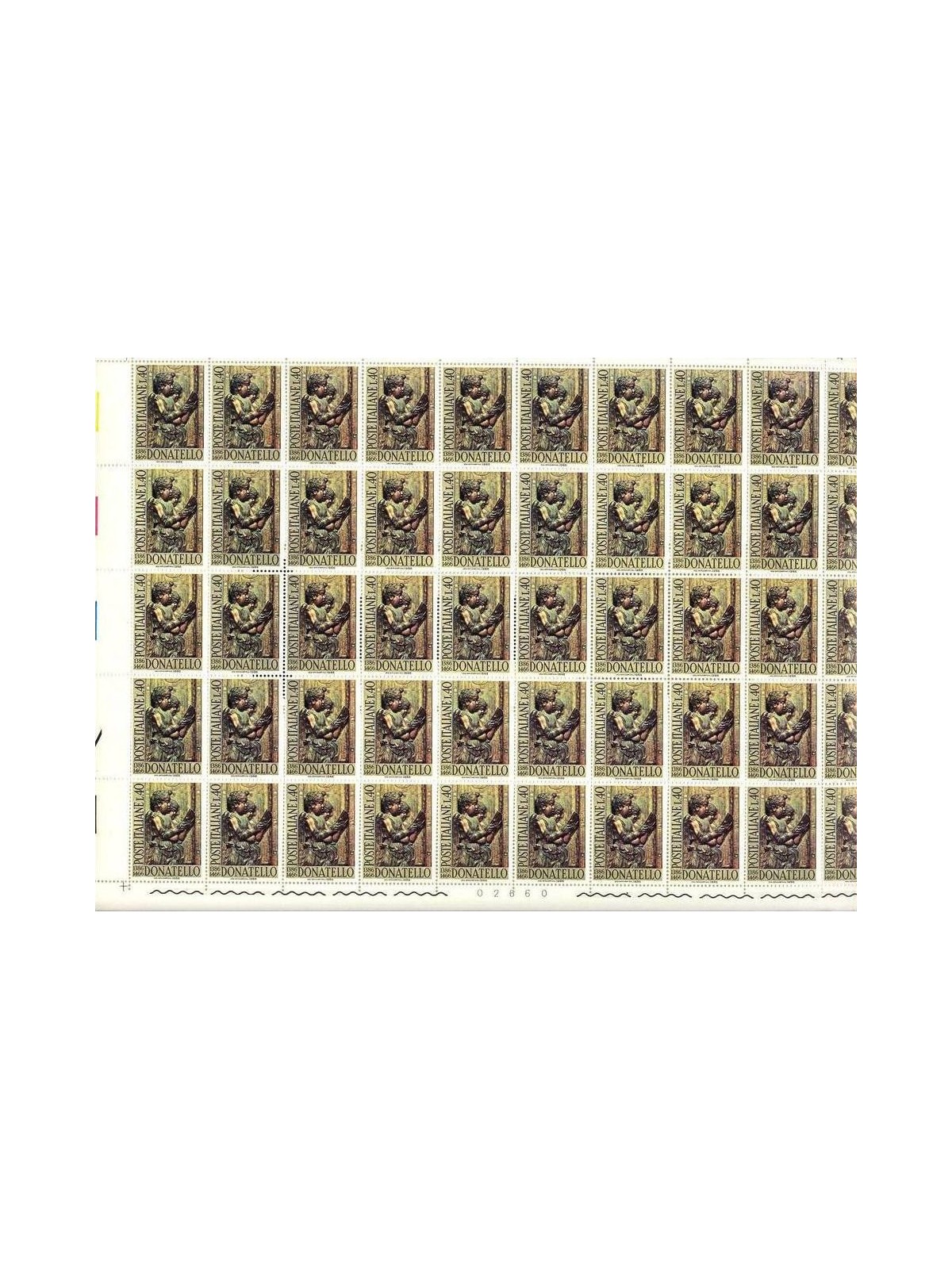ITALY 1966 Donatello Centenary 1 full sheet MNH**