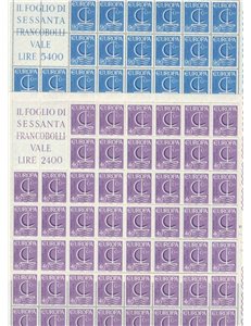 ITALY 1966 Europe 2 full sheets MNH**