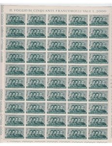 ITALY 1966 Battisti, Chiesa, Filzi and Sauro 1 full sheet MNH**