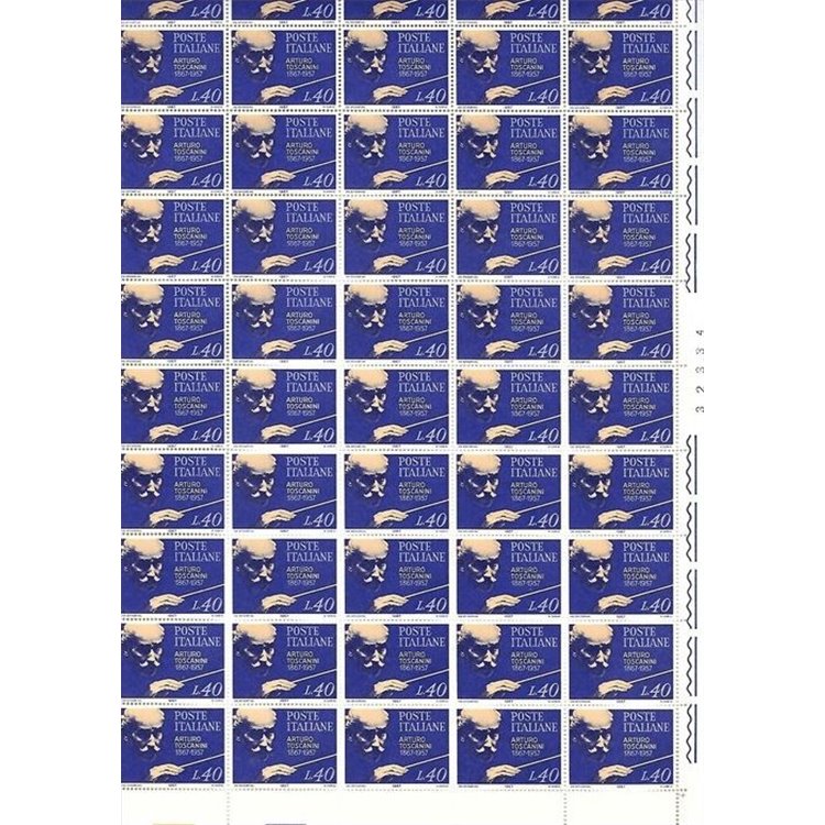 ITALY 1967 Arturo Toscanini 1 full sheet MNH**