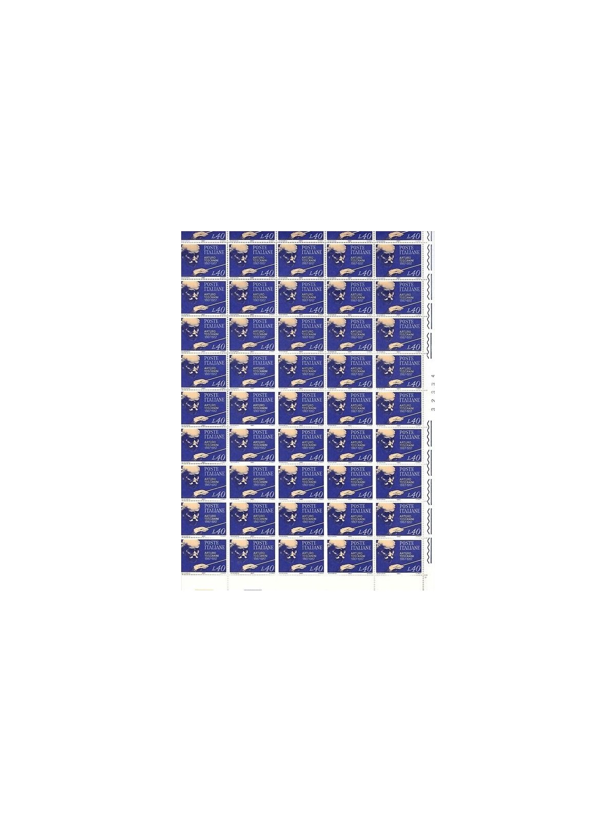 ITALY 1967 Arturo Toscanini 1 full sheet MNH**