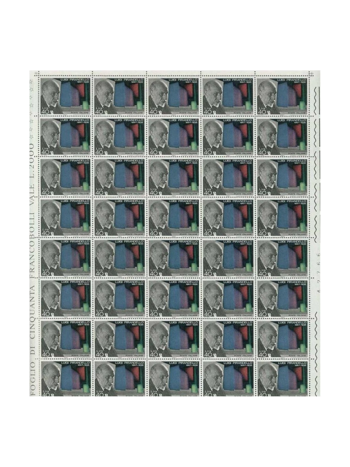 ITALY 1967 Luigi Pirandello 1 full sheet MNH**