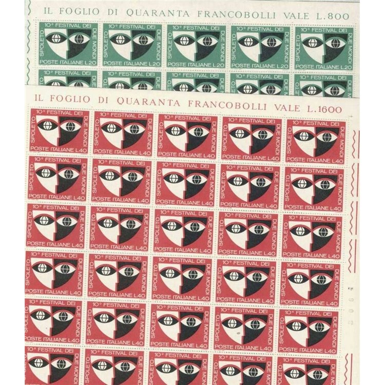 ITALIA 1967 Festival di Spoleto 2 fogli interi MNH**