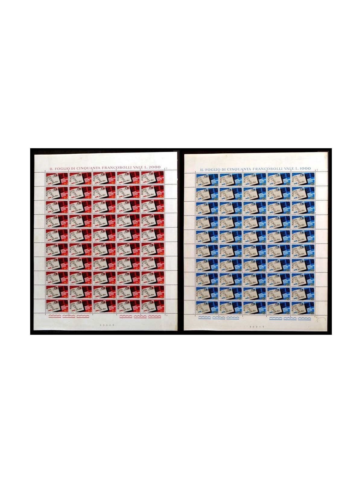 ITALIA 1967 Codice avviamento postale 2 fogli interi MNH**