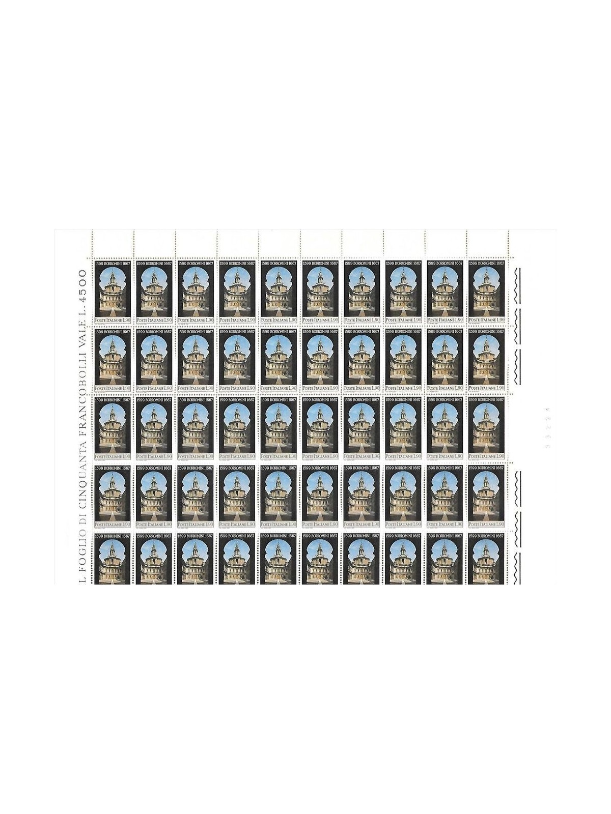 ITALIA 1967 Francesco Borromini 1 foglio intero MNH**