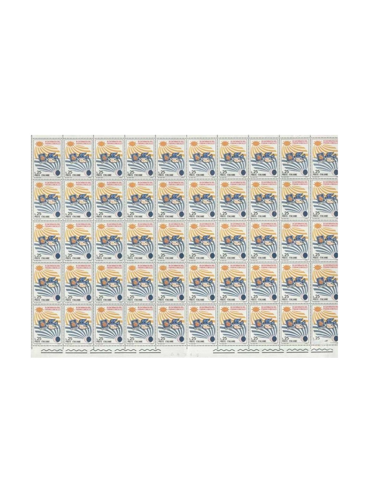 ITALY 1967 Stamp Day 1 full sheet MNH**