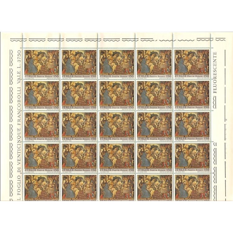 ITALY 1970 Christmas, airmail 1 full sheet MNH**