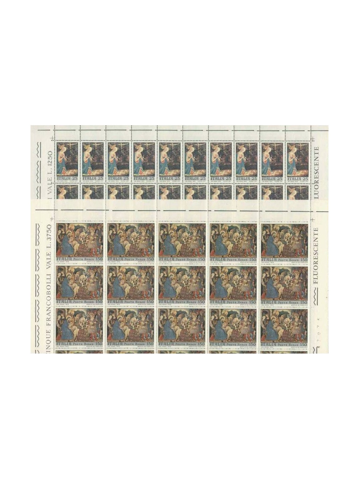 ITALIA 1970 Natale 2 fogli interi MNH**