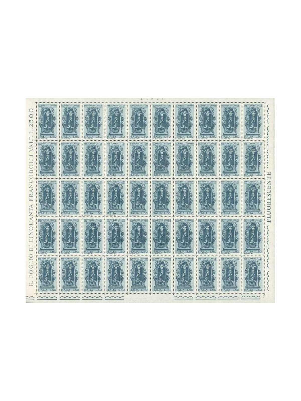 ITALY 1971 Benvenuto Cellini 1 full sheet MNH**