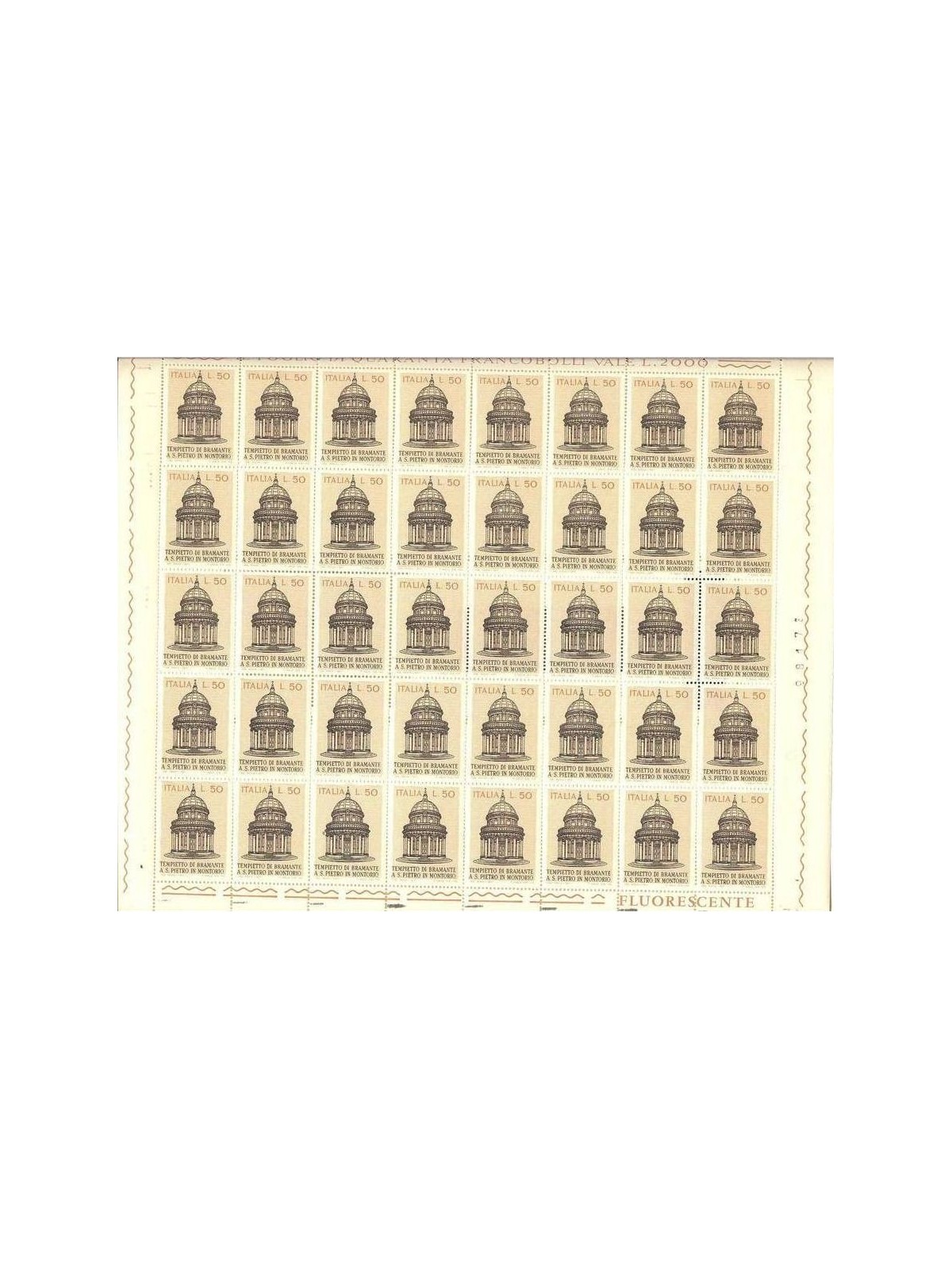 ITALIA 1971 Tempietto di Bramante 1 foglio intero MNH**