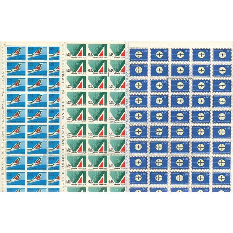 ITALIA 1971 Anniversario dell'Alitalia 3 fogli interi MNH**