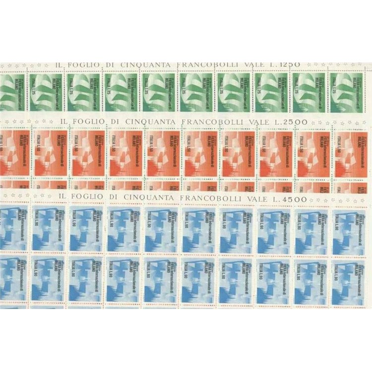 ITALIA 1972 Fiera di Milano 3 fogli interi MNH**