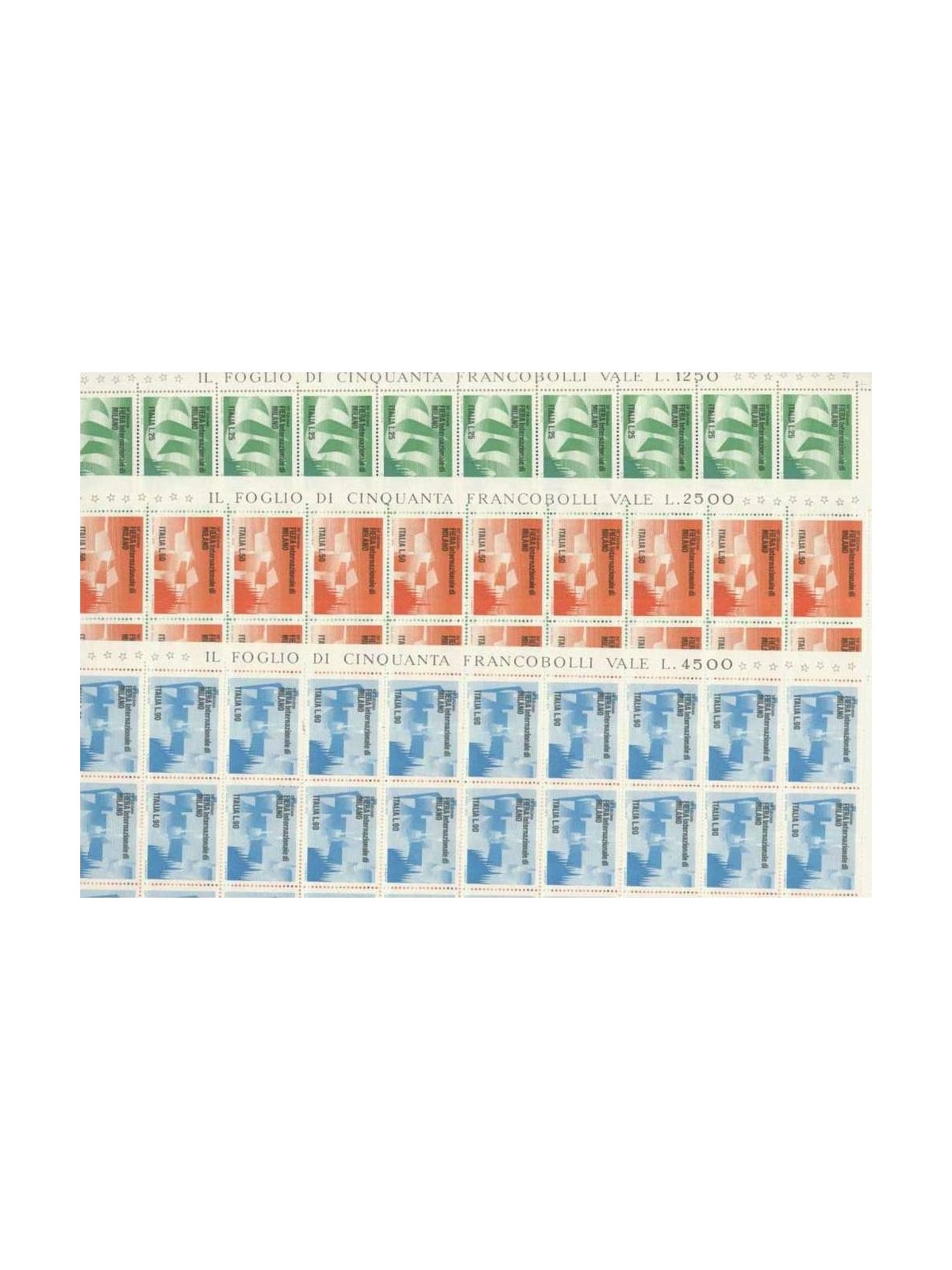 ITALIA 1972 Fiera di Milano 3 fogli interi MNH**