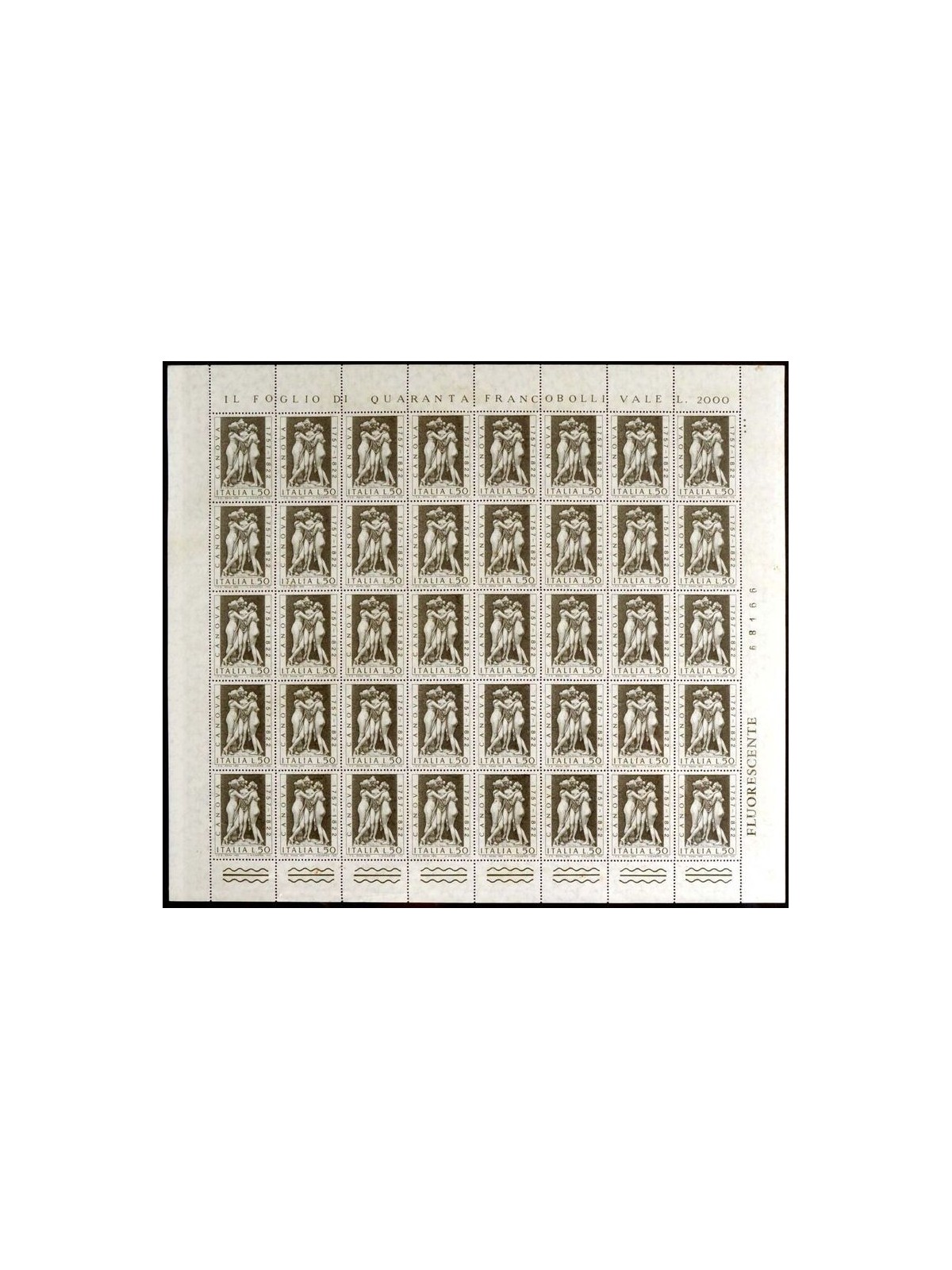 ITALIA 1972 Antonio Canova 1 foglio intero MNH**