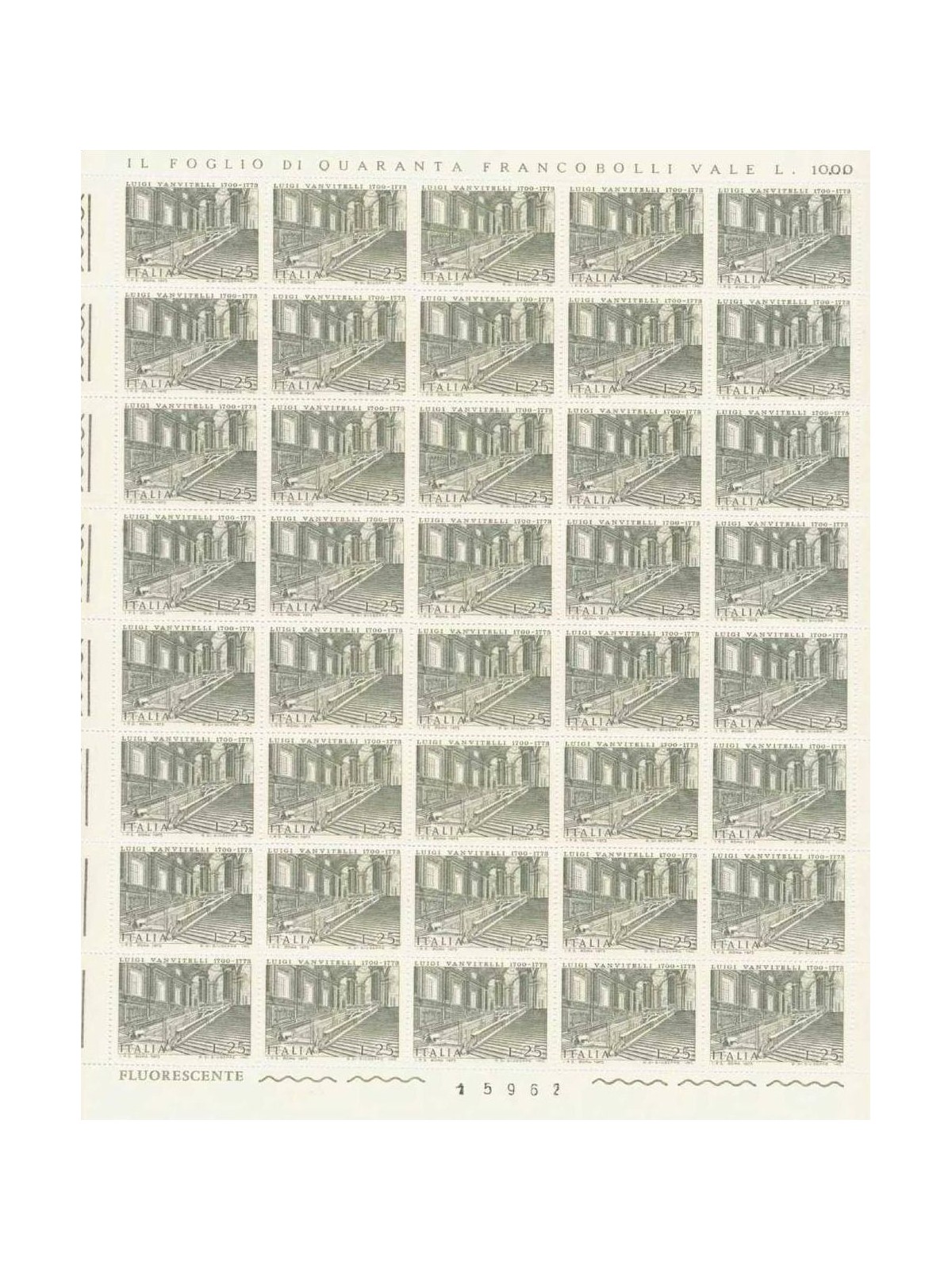 ITALY 1973 Luigi Vanvitelli 1 full sheet MNH**
