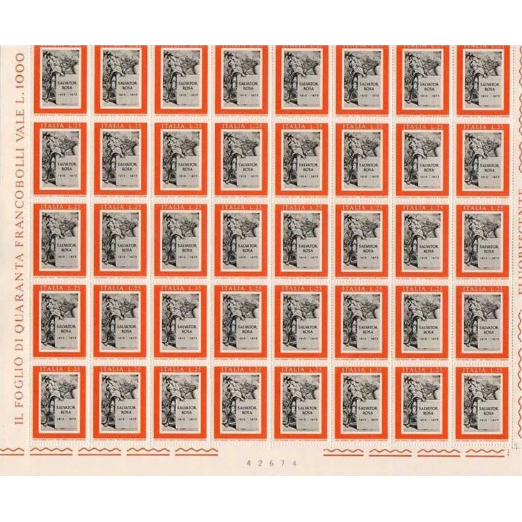 ITALY 1973 Salvator Rosa 1 full sheet MNH**