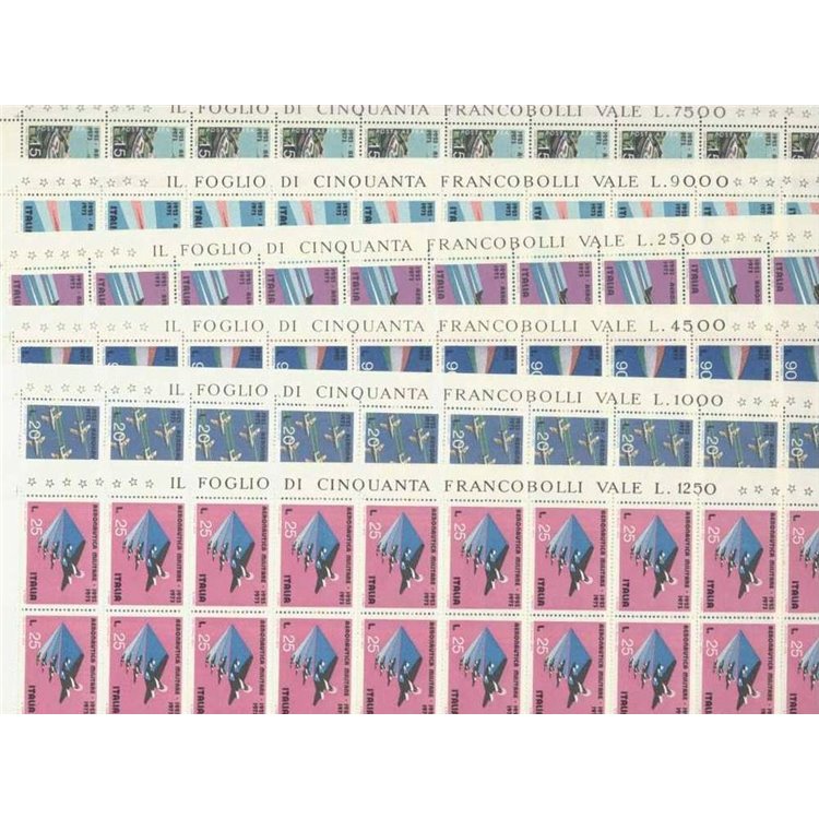 ITALY 1973 Air Force 6 full sheets MNH**