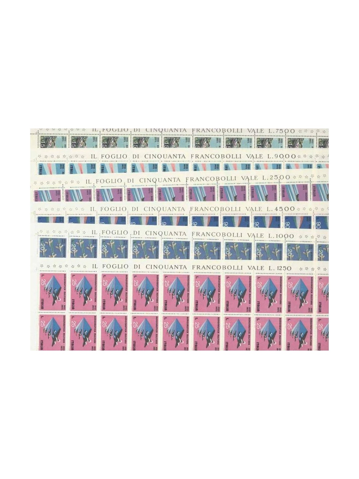 ITALIA 1973 Aeronautica militare 6 fogli interi MNH**