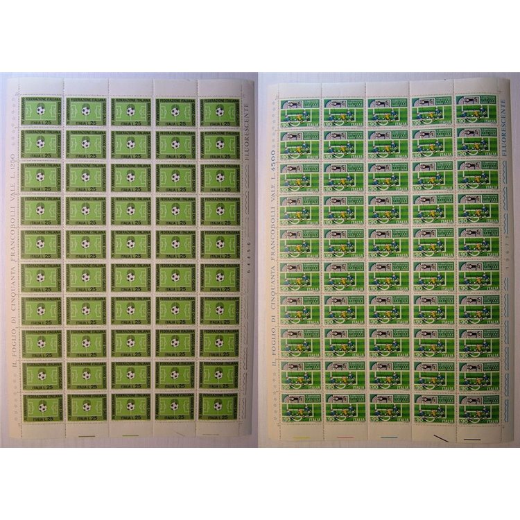 ITALY 1973 Italian Football Federation 2 full sheets MNH**