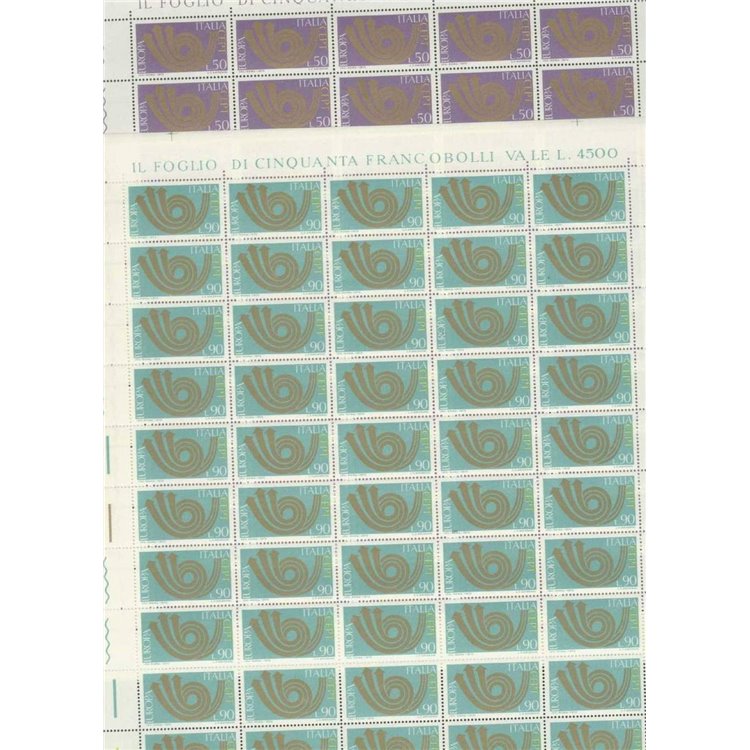 ITALY 1973 Europe 2 full sheets MNH**