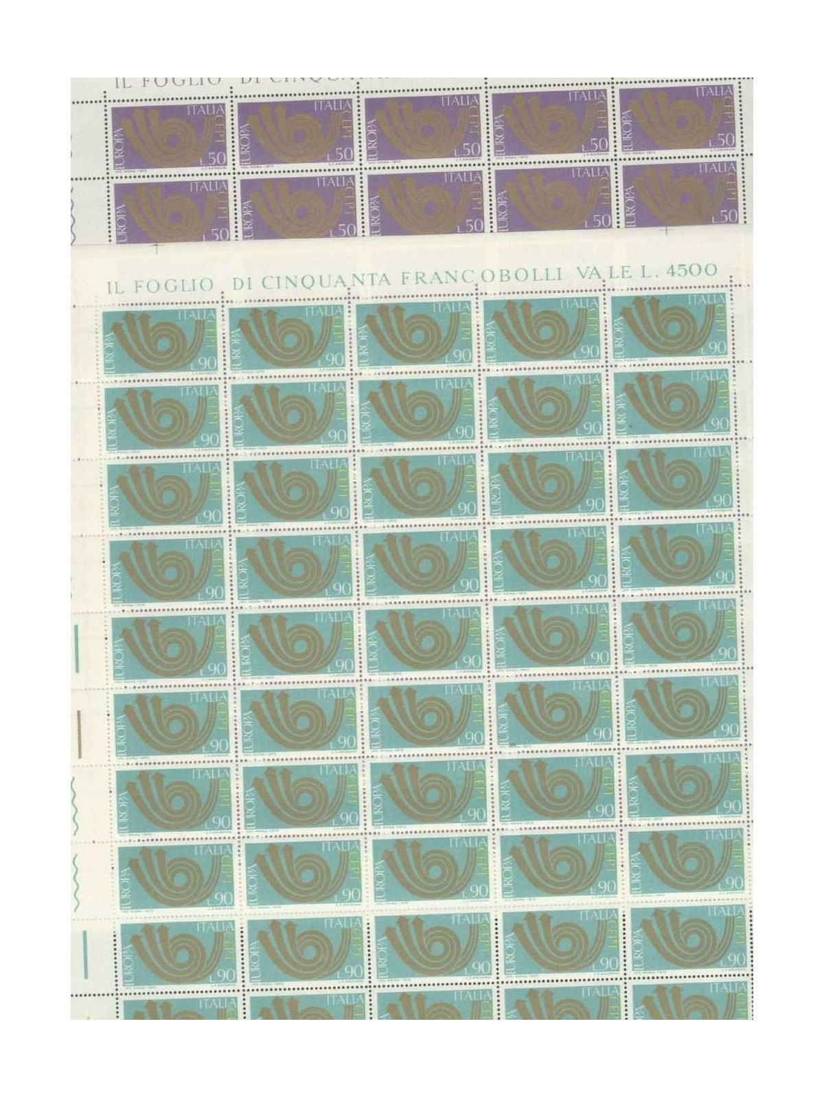 ITALIA 1973 Europa 2 fogli interi MNH**