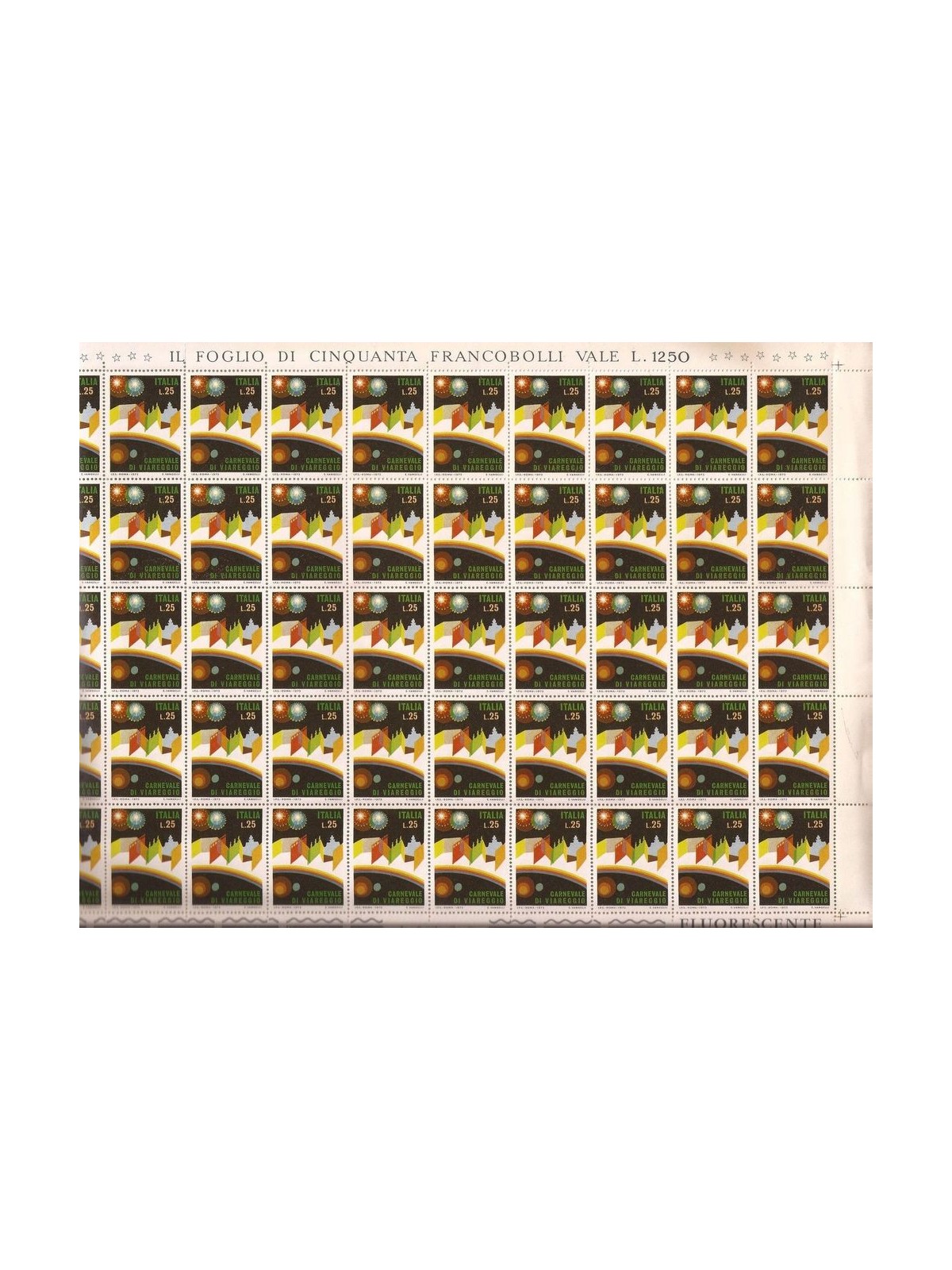 ITALY 1973 Viareggio Carnival 1 full sheet MNH**
