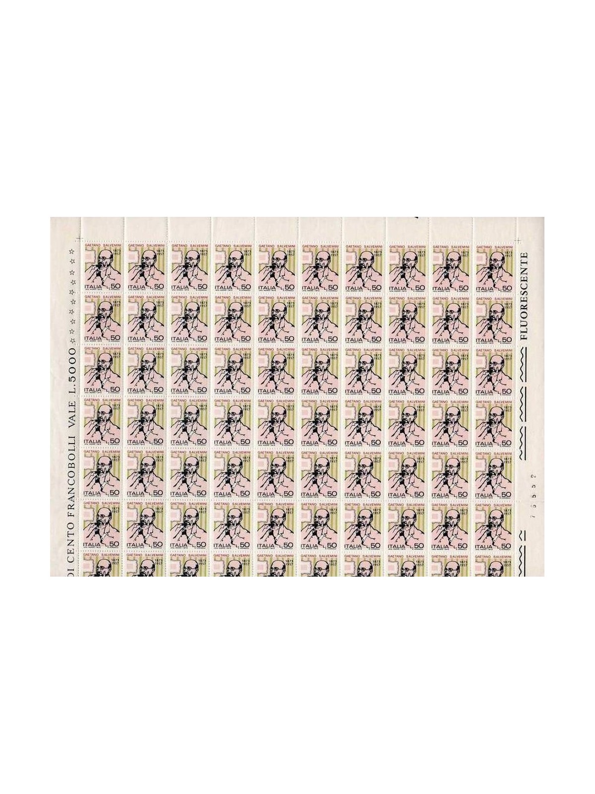 ITALY 1973 Gaetano Salvemini 1 full sheet MNH**