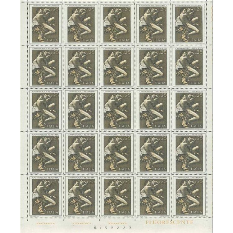 ITALIA 1973 Caravaggio 1 foglio intero MNH**