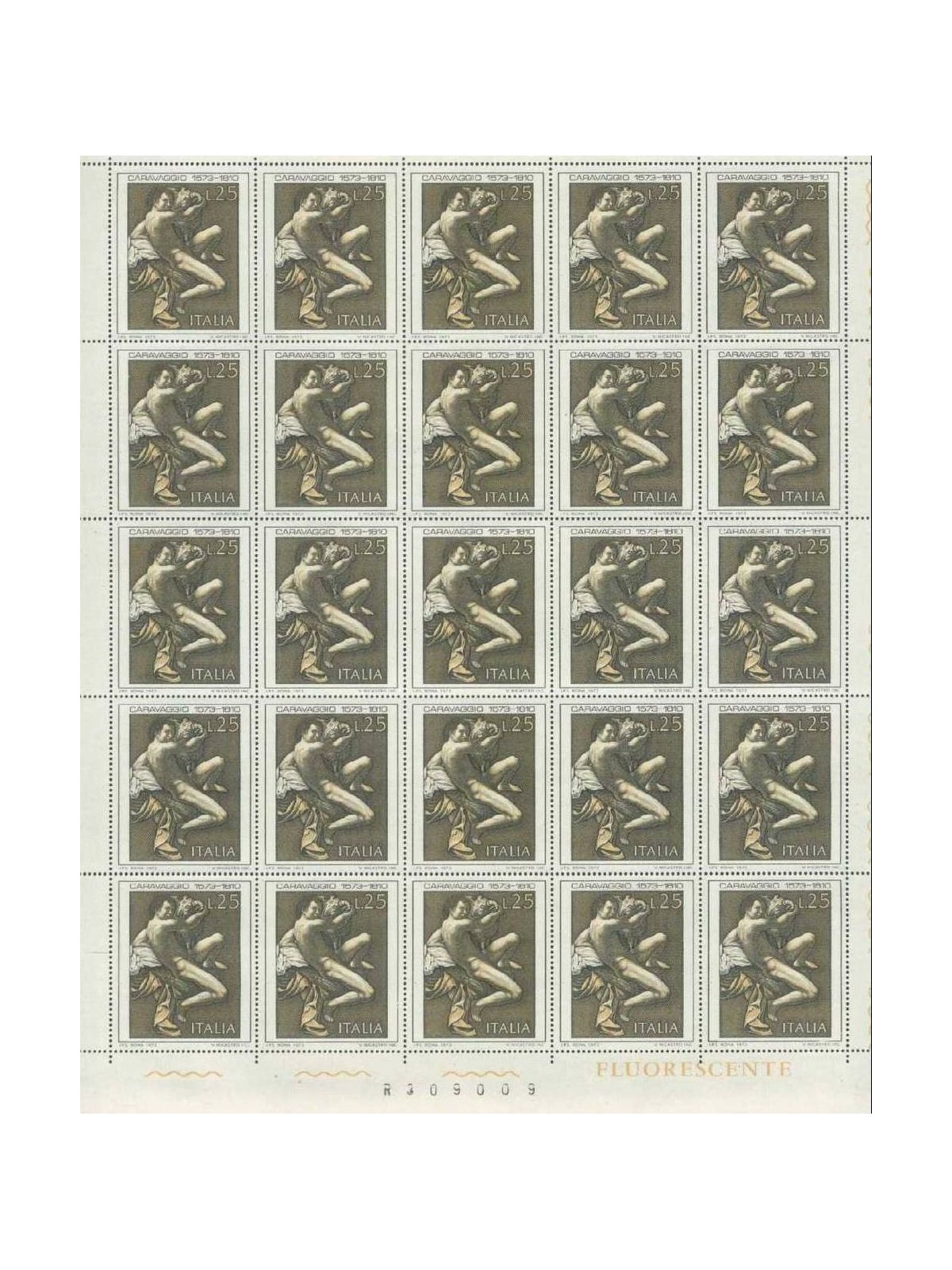 ITALY 1973 Caravaggio 1 full sheet MNH**