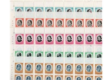 ITALY 1973 Illustrious Men 5 full sheets MNH**