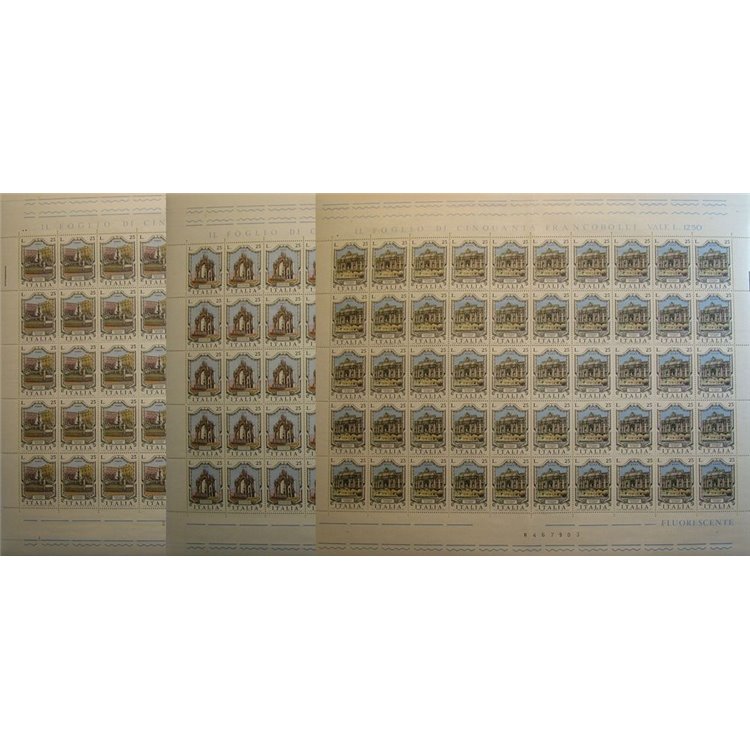 ITALY 1973 Fountains of Italy 3 full sheets MNH**