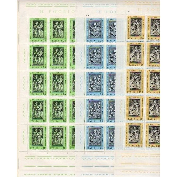 ITALIA 1973 Natale 3 fogli interi MNH**