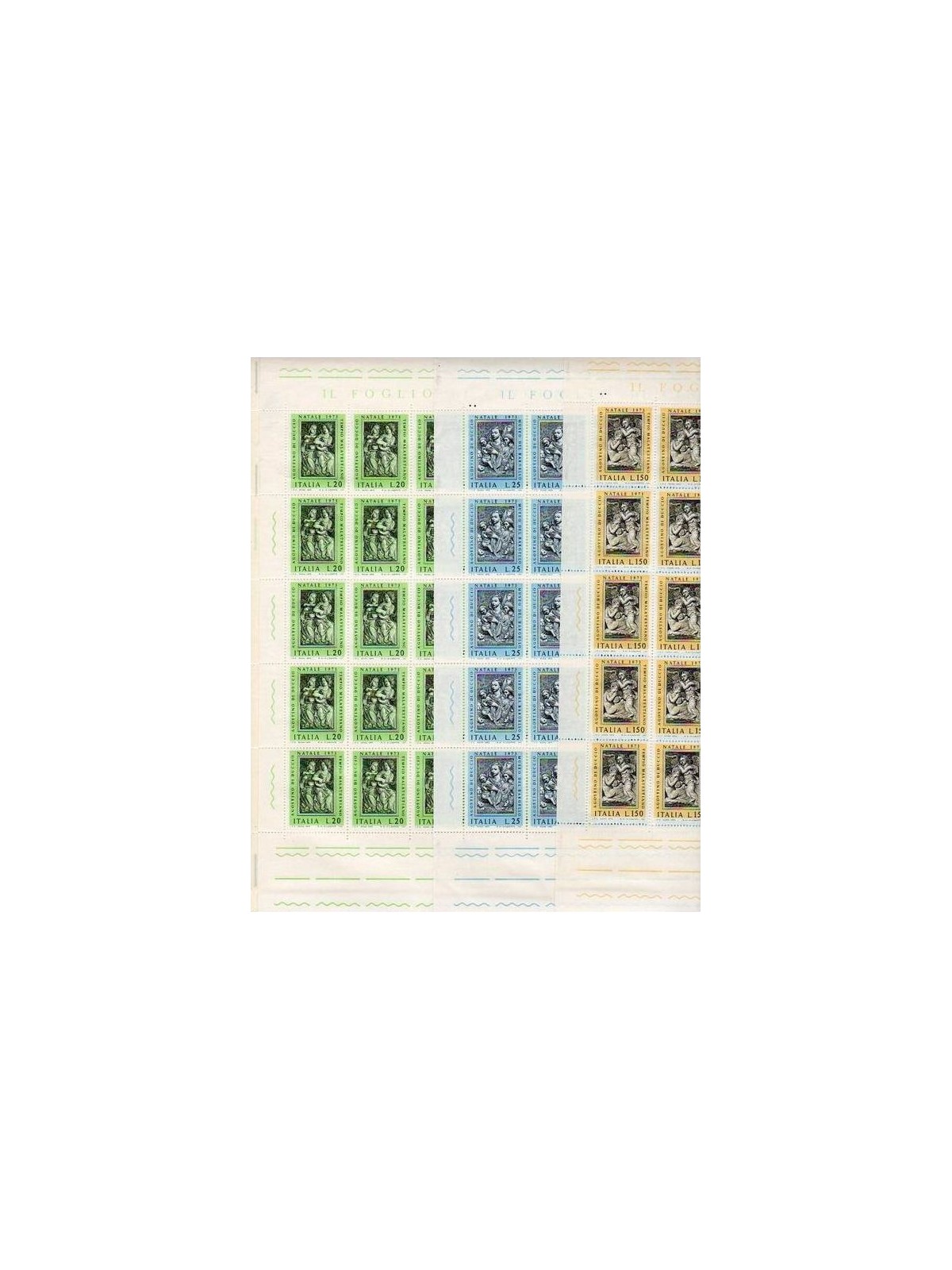 ITALIA 1973 Natale 3 fogli interi MNH**