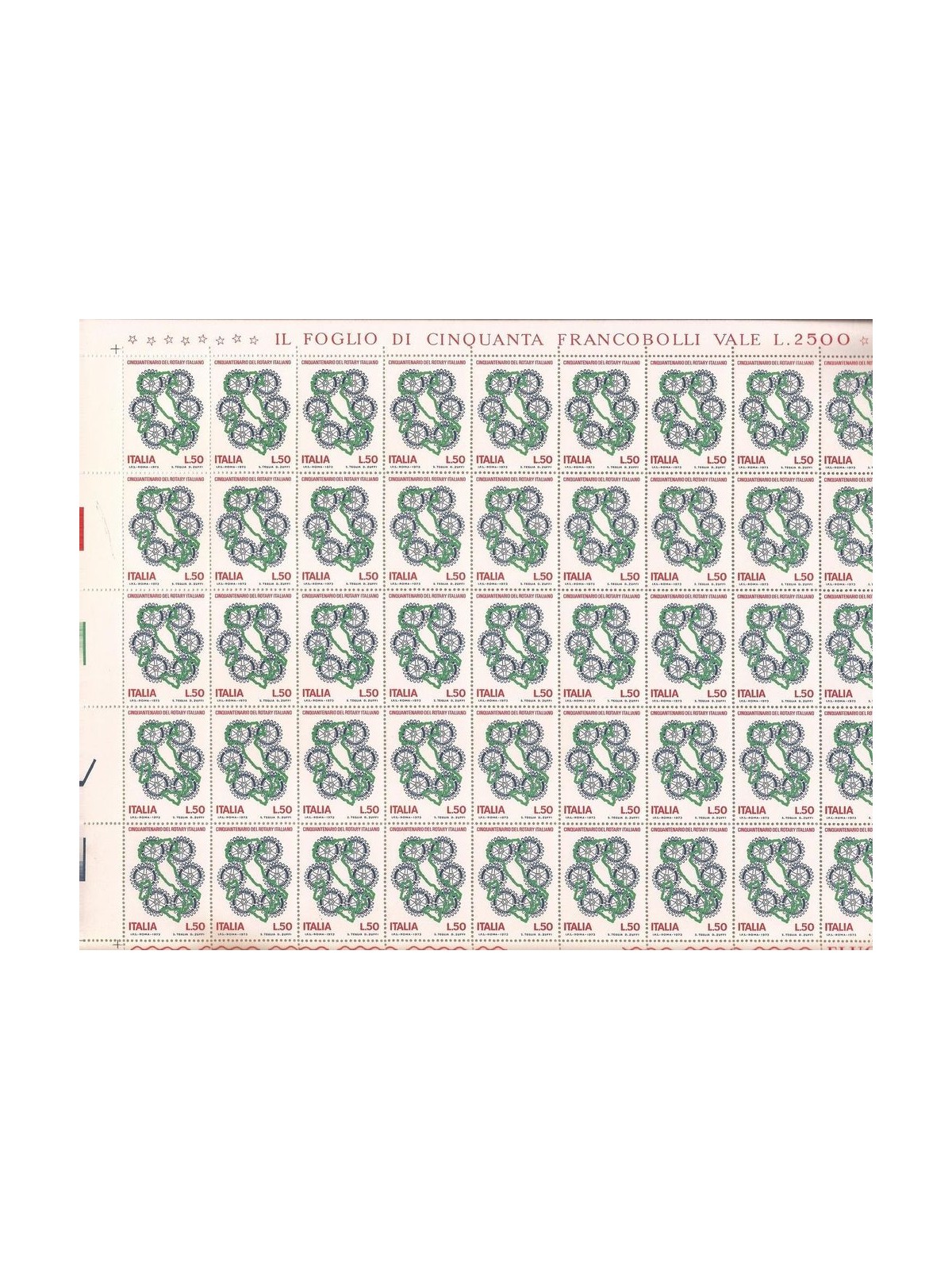 ITALIA 1973 Rotary italiano 1 foglio intero MNH**