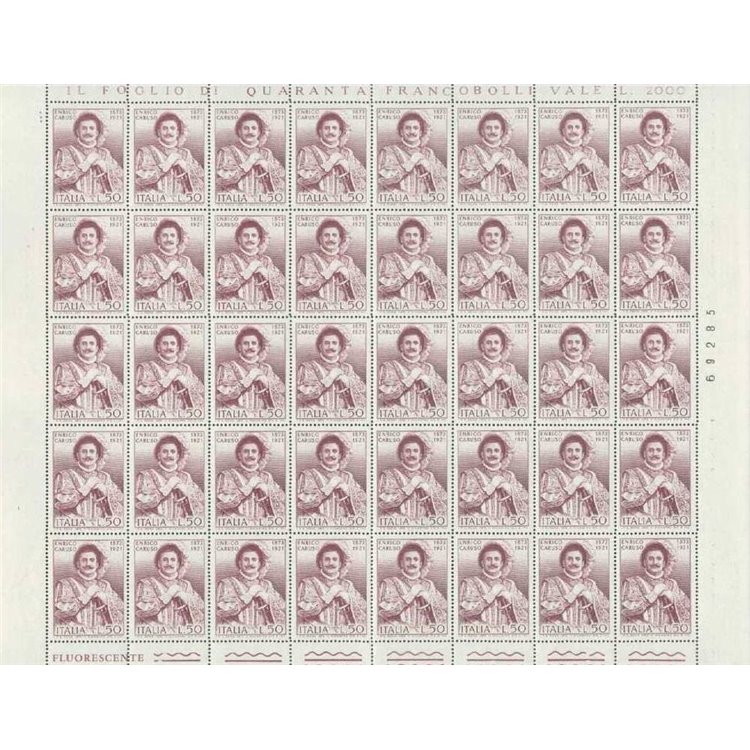ITALIA 1973 Enrico Caruso 1 foglio intero MNH**