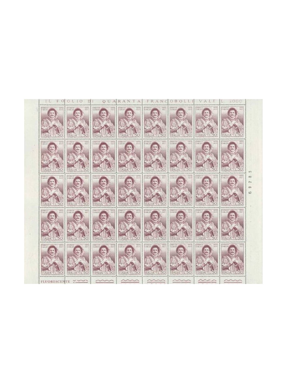 ITALY 1973 Enrico Caruso 1 full sheet MNH**