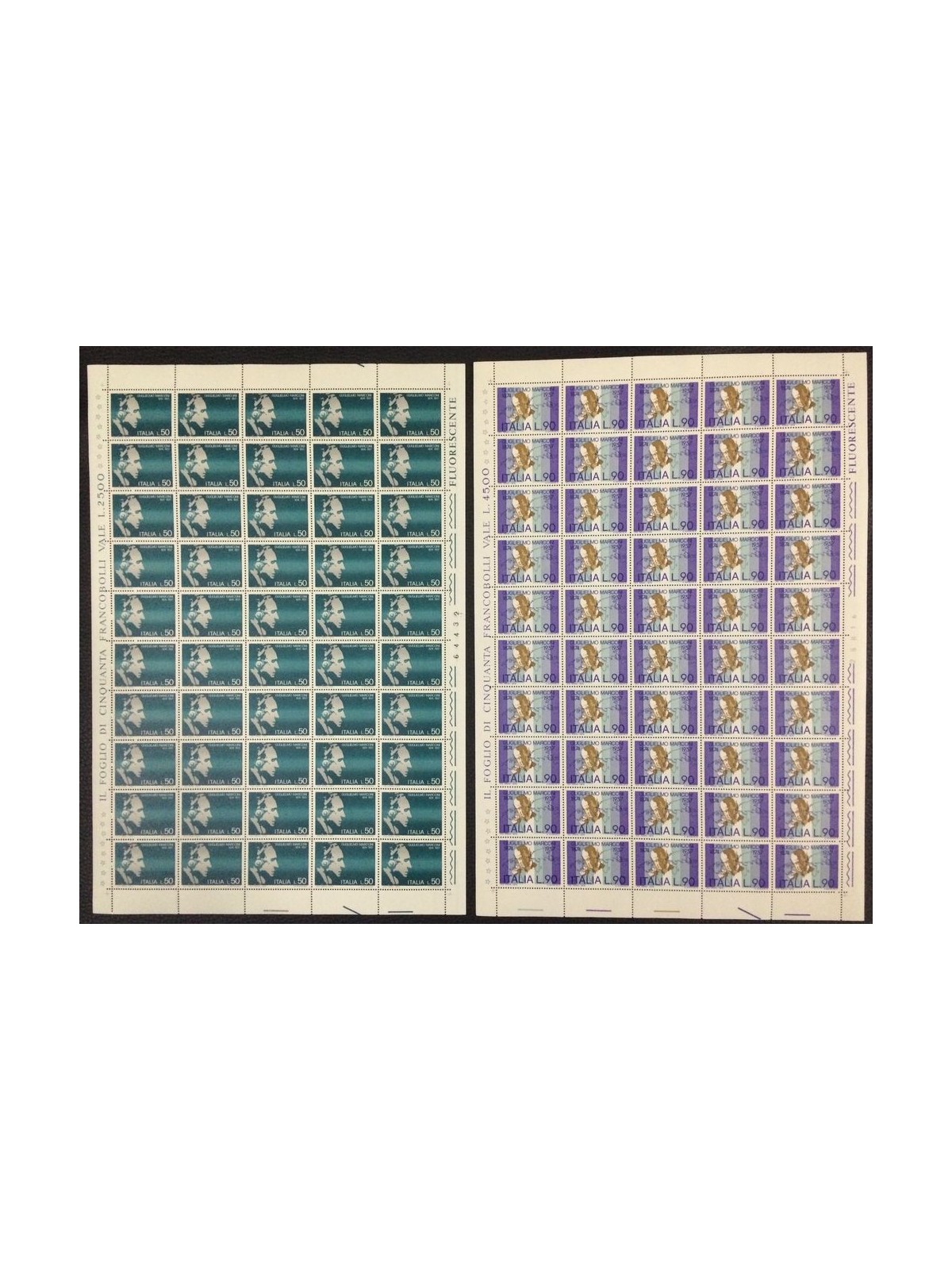 ITALY 1974 Guglielmo Marconi 2 full sheets MNH**