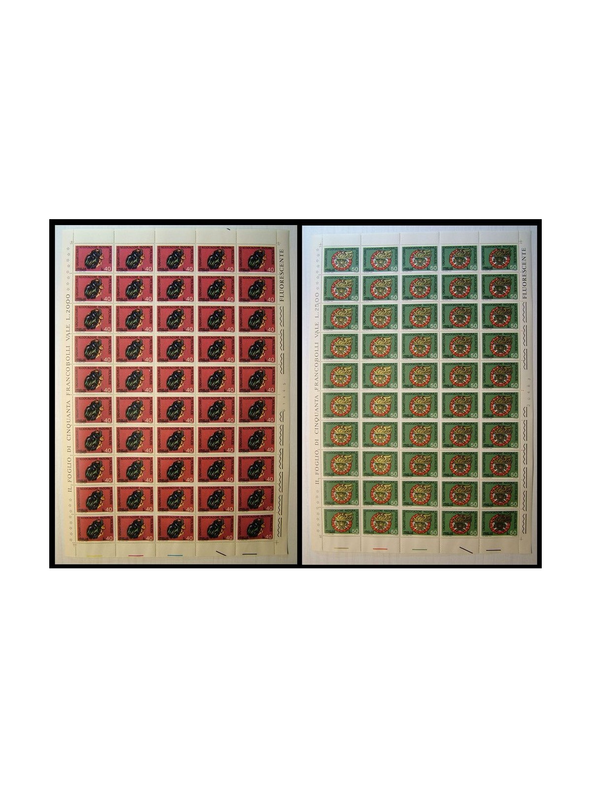 ITALY 1974 National Association of Bersaglieri 2 full sheets MNH**